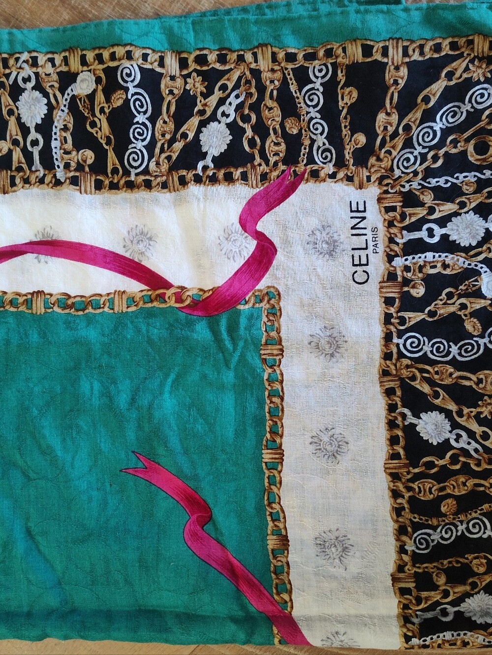 Celine 19x19 Approximate Scarf.. No Stains.. I Believe It's Cotton. - Picture 5 of 6